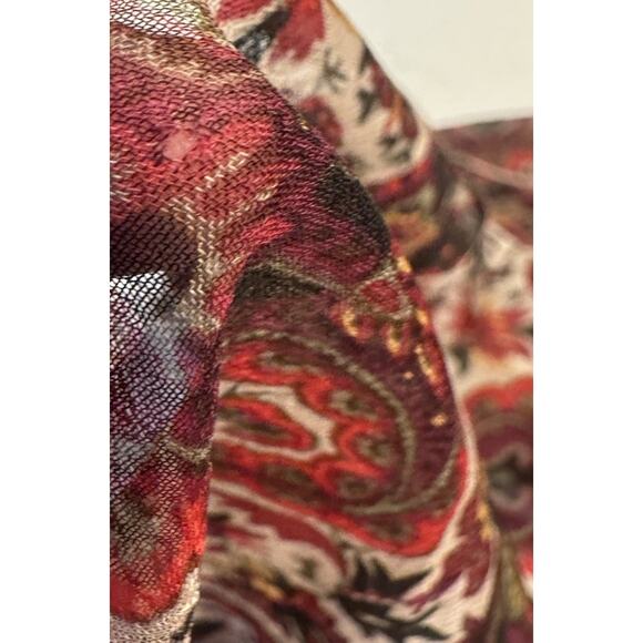 Chico’s Paisley Floral Print Sheer Scarf 100% Rayon Boho Festival Rectangle READ - Picture 9 of 13